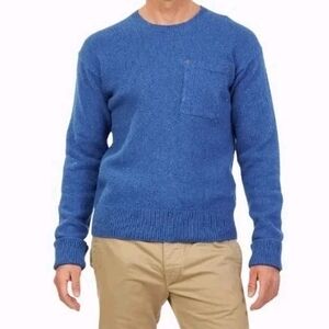 Polo Ralph Lauren Dungaree Crewneck Chest Pocket Blue Sweater Sz MED NWT